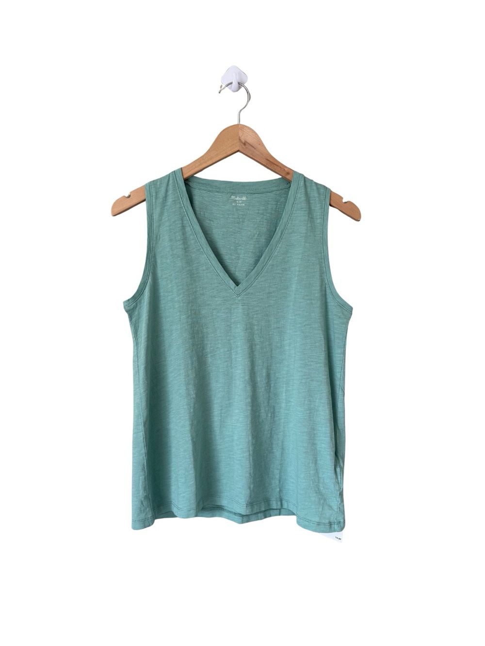 Madewell - NWT Slub Relaxed V Neck Tank in Dusty Fern - Size Medium